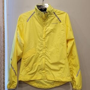 Womens Avalanche Flourescent Yellow Water Shield Reflective Running Jacket - S